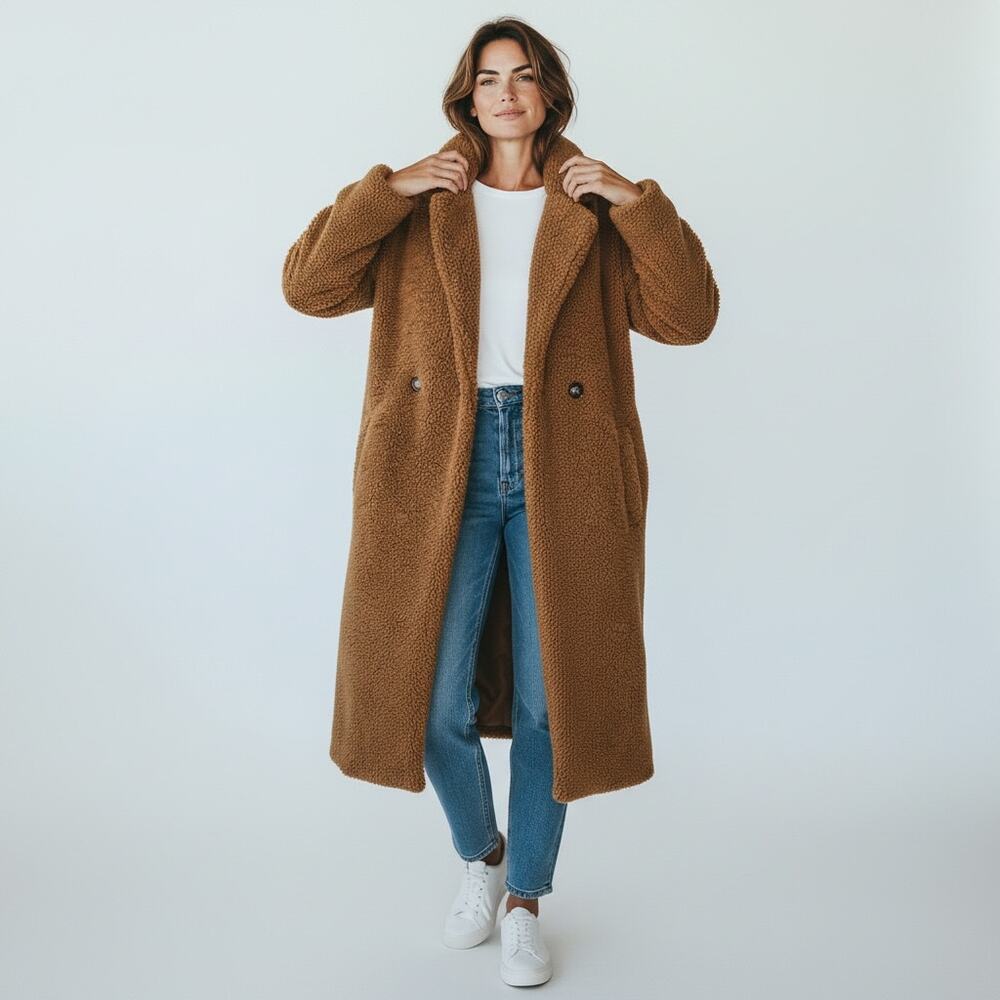 OLD NAVY Women's Sherpa Overcoat  Spicy Lentils Color Teddy Coat M
